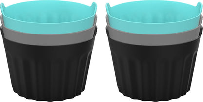 6 Pcs Ramekins for Air Fryer Silicone Large Muffin Cases Nonstick Egg Poacher Silicone Mould Bakeware Easy Release Ramekins Baking Cups for Muffin Cupcakes Eggs Pudding