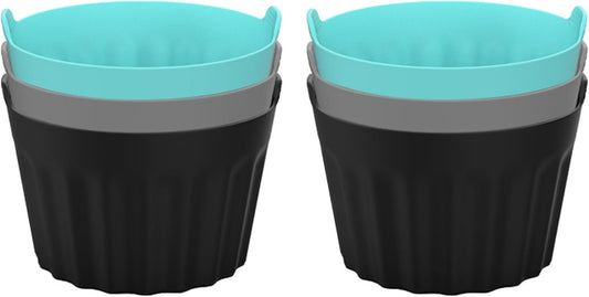 6 Pcs Ramekins for Air Fryer Silicone Large Muffin Cases Nonstick Egg Poacher Silicone Mould Bakeware Easy Release Ramekins Baking Cups for Muffin Cupcakes Eggs Pudding