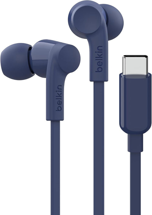 Belkin SoundForm Wired Earbuds with USB-C Connector, in-Ear Earphones w/Microphone - Headphones for iPhone 15, iPad mini, Galaxy S24, Android, and More with USB-C Connector (USB-C Headphones)- Black
