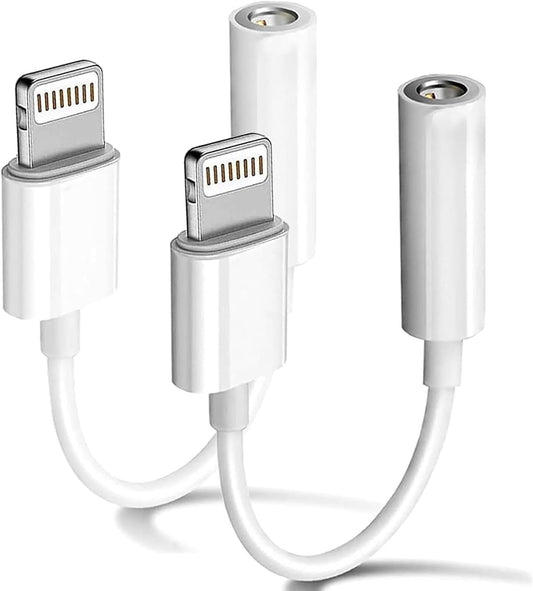 Apple MFi Certified Lightning to 3.5 mm Headphone Jack Adapter for iPhone, 2 Pack iPhone Aux Audio Adapter Converter Cable Dongle Compatible for iPhone 14 13 12 11 Pro Max XS XR X 8 7 6,All iOS System