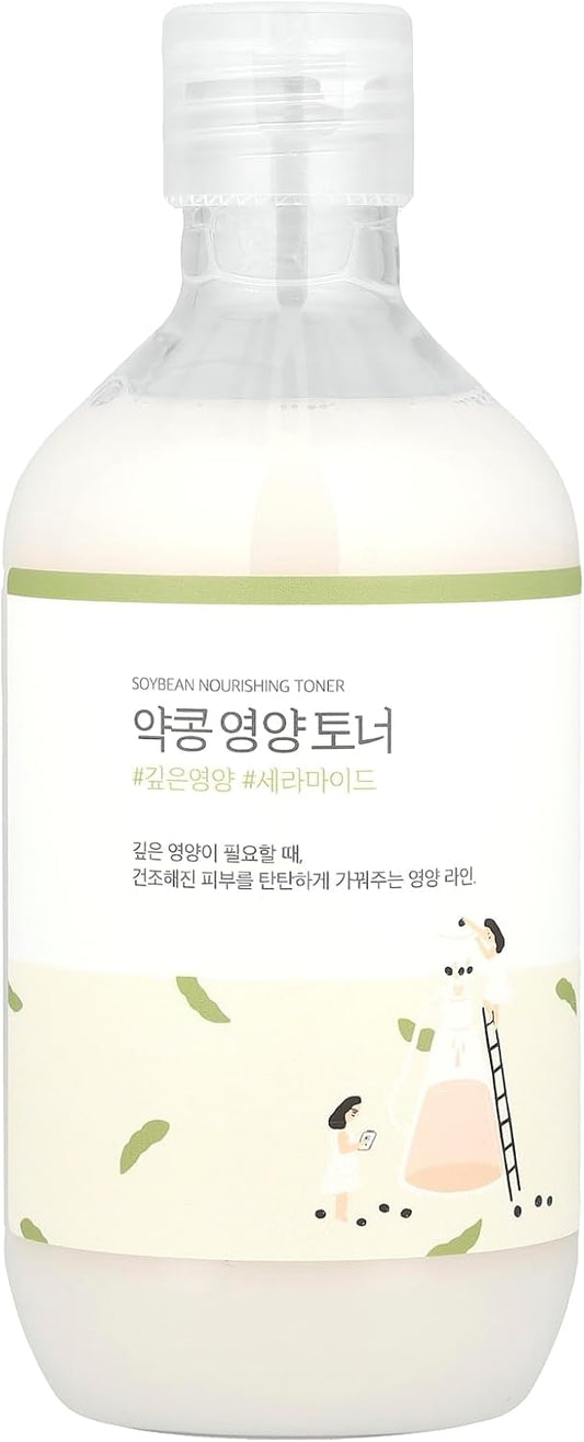 ROUND LAB Soybean Nourishing Toner (Unscented) | Rejuvenating & Nourishing Toner with Deep Nutrition, Hydration locking and Unscented for Sensitive Skin (10.1fl.oz)