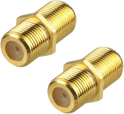 VCE Coaxial Cable Connector, RG6 Coax Cable Extender F-Type Gold Plated Adapter Female to Female for TV Cables,2 Pack