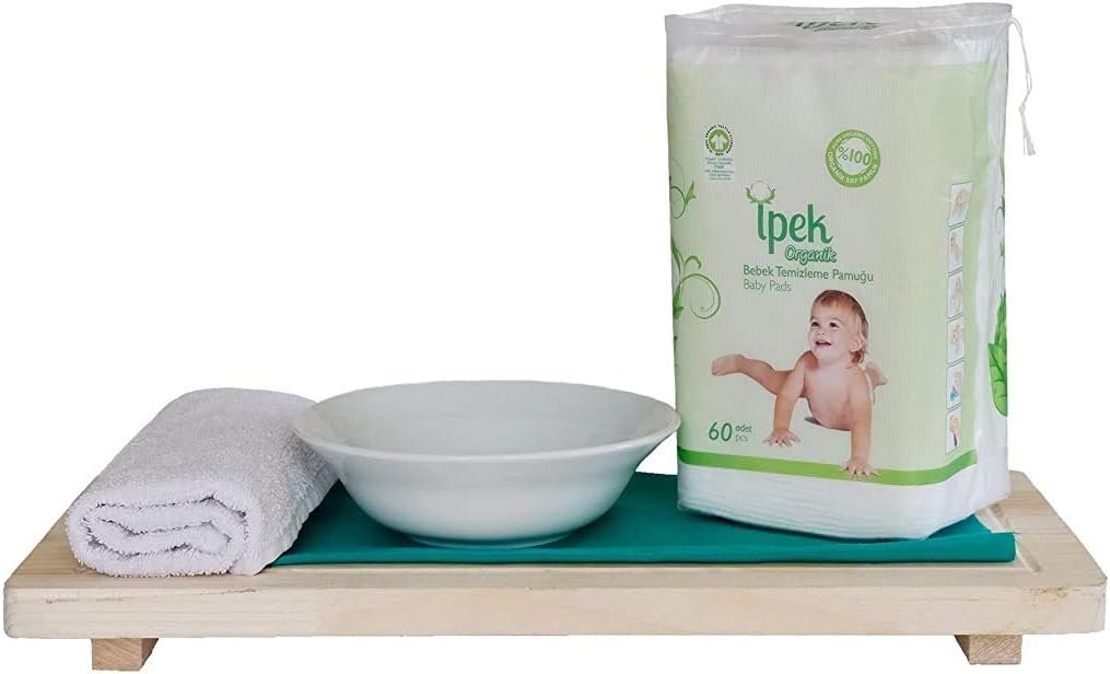 Baby Organic Large Dry Pads 100% Cotton Squares for Baby Care Diapering (60 count)