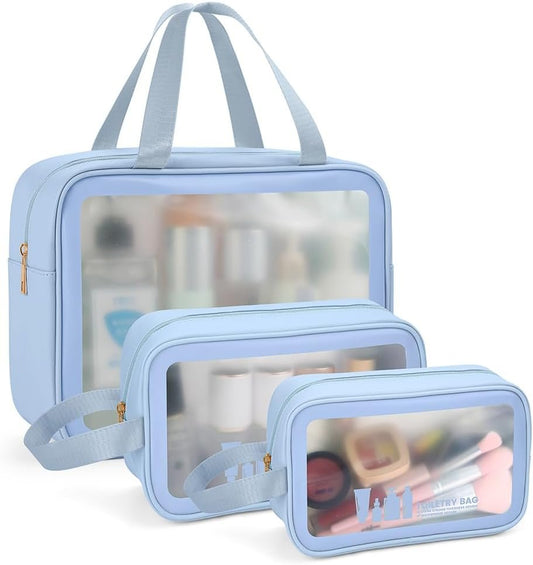 MAANGE Toiletry Bag for Women Men, Translucent Waterproof Makeup Cosmetic Bag Travel Organizer for Accessories, Toiletries
