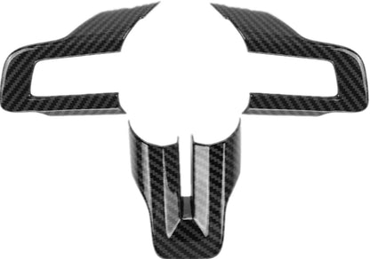 KDFUHRUI Steering Wheel Cover Trim for Ford Mustang Accessories 2015 2016 2017 2018 2019 2020 2021ï¼Œ Car Interior Accessoriesï¼ŒCarbon Fiber (Black Carbon Fiber)