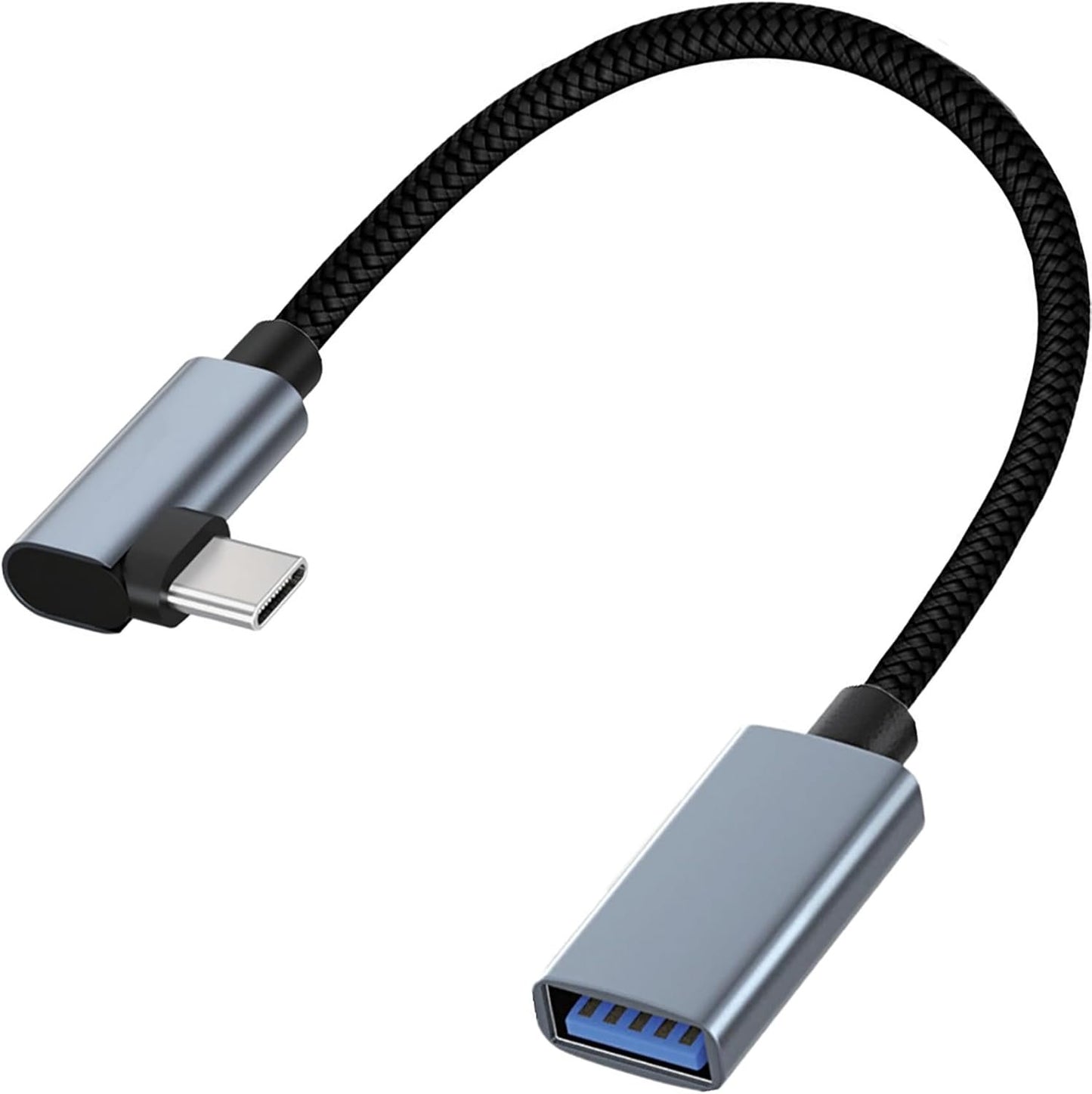 tunghey 2Pack Right Angle USB C to USB Adapter, 90 Degree USB C to USB3,USB Type C to USB,Thund-erbolt 3 to USB Female Adapter OTG Cable Compatible with 15 Pro Max, iP-ad Pro, Air. 30CM