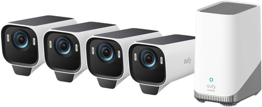 eufy Security eufyCam S3 Pro 4-Cam Kit, Solar Camera Outdoor Wireless, MaxColor Night Vision, 4K Security Camera with Solar Panel, Face Recognition AI, Expandable Local Storage, No Monthly Fee