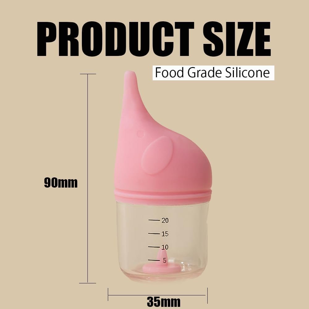 Puppy Bottles for Nursing,with 2pcs Replaceable and Reusable Silicone Nipples,Kitten Bottles for Nursing,Pet Feeding Bottle,for Newborn Pets(Pink - 20ml)