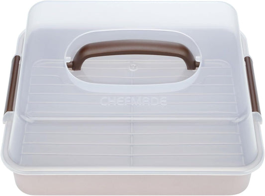 CHEFMADE Roasting Pan with Rack, 13-Inch Non-Stick Rectangular Deep Dish Oven-BBQ Bakeware for Oven Baking 9/'' x 13/'' x 2.4/'' (Champagne Gold) (CHM-Bake-WK9939)