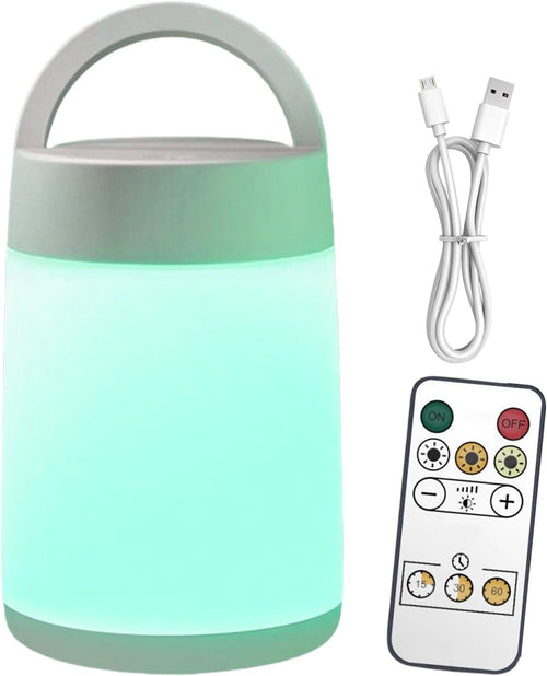 Kids Night Lamp, Baby Night Light, 10 Colours with Remote Control, Smart Portable Lantern, Kids Desk Lighting for Bedroom, Living Room, 5.71 x 3.27 Inches, White