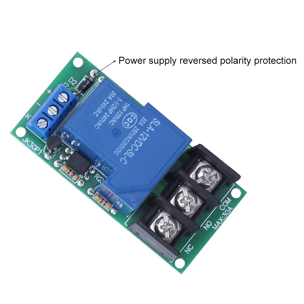 2Pcs 1-Way Time Delay Relay Module with Optocoupler Isolation 30A Relay Expansion Module Low Level Trigger with Optocoupler Isolation 12VDC 80mA