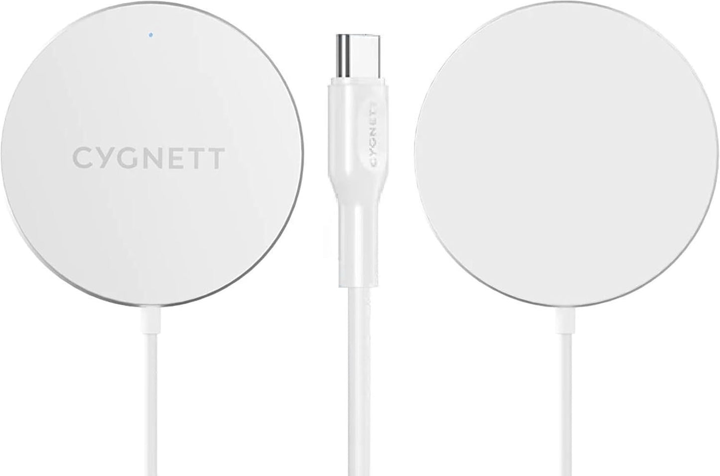 Cygnett 15W Magnetic Wireless Charging Cable, White, 1.2 Meter