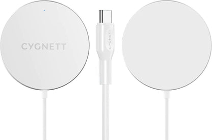 Cygnett 15W Magnetic Wireless Charging Cable, White, 1.2 Meter