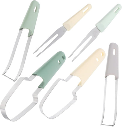 ULTECHNOVO 4 Set Di Eleganti Affettatrici Per Anguria Utensili Facili Da Usare Con Forchetta Utensili Per Tagliare La Frutta Gadget Da Cucina in Acciaio Inossidabile Essenziale
