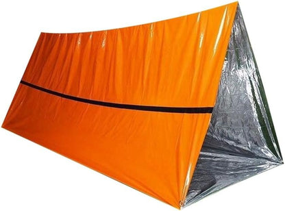 ALGONETO Emergency Tent Outdoor Survival Blanket Survival Blanket Insulation Blanket Simple Tent Orange Tent+Bag with Whistle