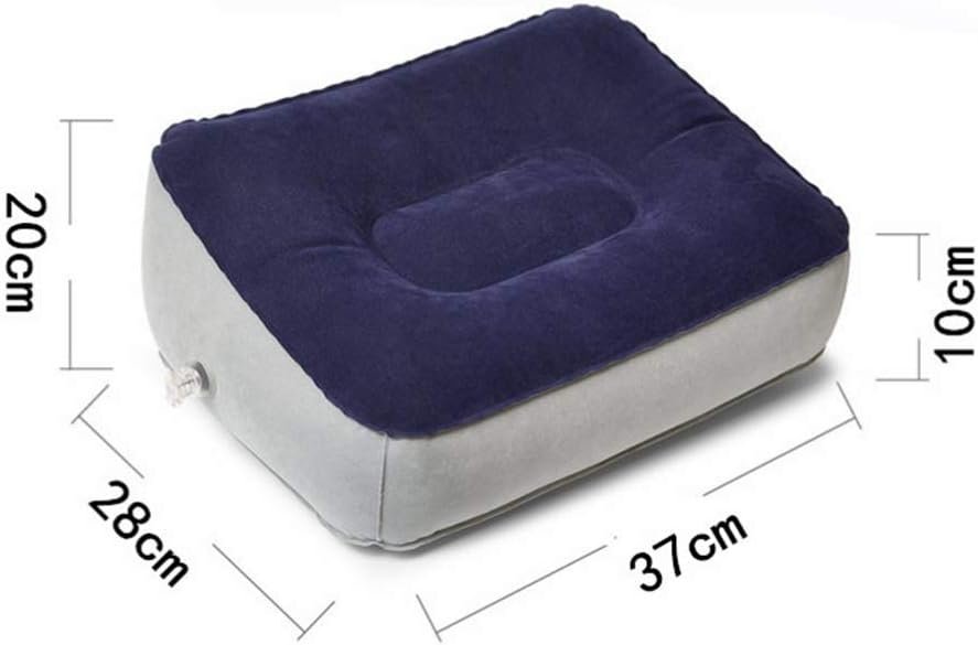 BESPORTBLE 2 Pcs Inflatable Feet Cushion: Inflatable Feet Rest Pillow Flocking Foot Relax Cushion for Airplanes Outdoor Travel (Grey Blue)