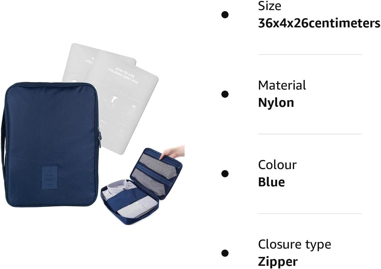 EQLEF® Wrinkle-proof Shirt and Ties Storage Bag Portable Shirt Organizer With Handle For Travel Packing Business Trip