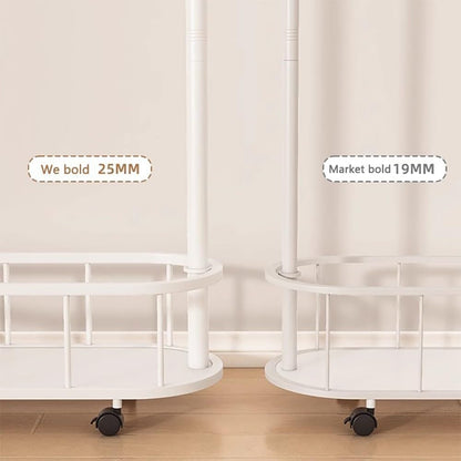 Generico Appendiabiti Mobile Industriale con Ganci e Cestino portaoggetti - Appendiabiti Moderno per Camera da Letto e Ingresso - Elegante Appendiabiti su Ruote (60/80/100 cm x 30 cm x 174 cm)