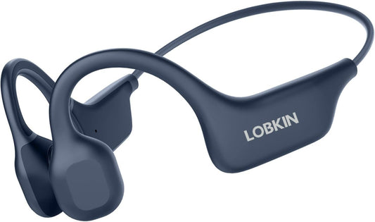 LOBKIN Bone Conduction Headphones Wireless, Open Ear Headphones with Mic, IPX5 Waterproof Sweatproof Bluetooth Sports Headphones for Running, Cycling, Workout (Blue)