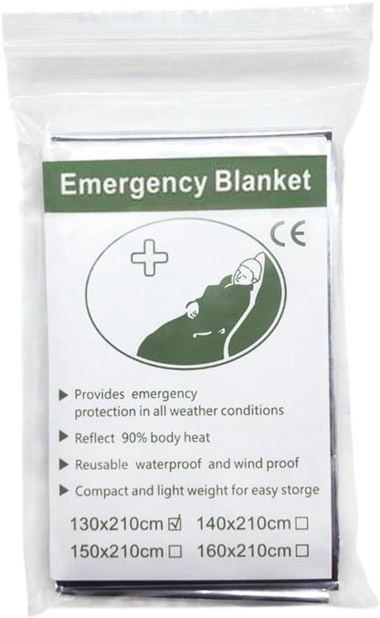 skycabin 5Pack Emergency Thermal Blankets Survival Warm Blanket to Keep Body Dry and Warm,130 x 210 cm Reflective First Aid Blanket for Camping Hiking Outdoor,Camping,Marathon