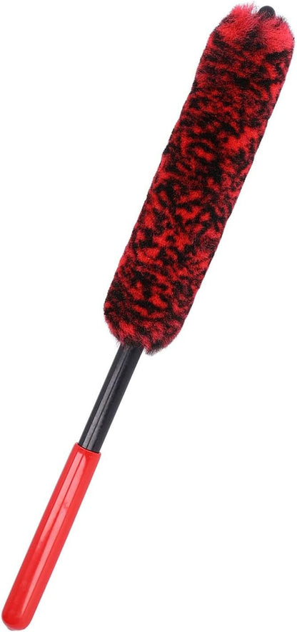 Uplory Wheel Brush, Wheel Detailing Brush Pp Handle Brush End Dense Absorbent Synthetic Wool Microfiber, Rim Cleaner Brush for Car Wheel