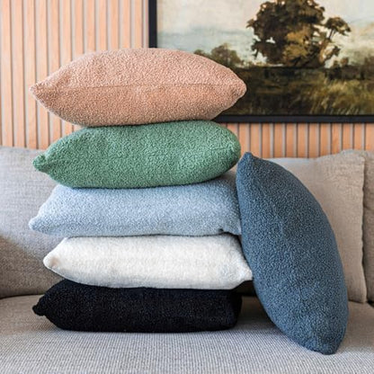 SAMIAH LUXE Grey Teddy Boucle Pillow Covers 20x20 2pcs for Home Living Room Decor, Sherpa Textured Decorative Throw Pillow Covers for Boho Decor, Square Throw Cushion Euro Shams for Modern Farmhouse
