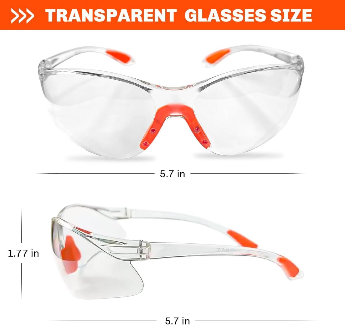 36 Packs Orange Safety Glasses for Men and Women - Clear Working Glasses and Goggles for Ultimate Eye Protection