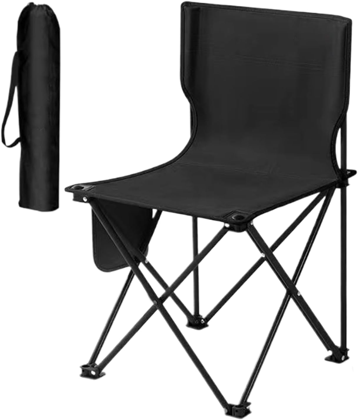 Folding Chair, Fishing Seat for Adults, Portable Camping Gear, Travel Beach Picnic Chair, 286 LBS Support, 14.57x14.57x22.83 Inches Includes Storage Bag, Ideal for Outdoor Events