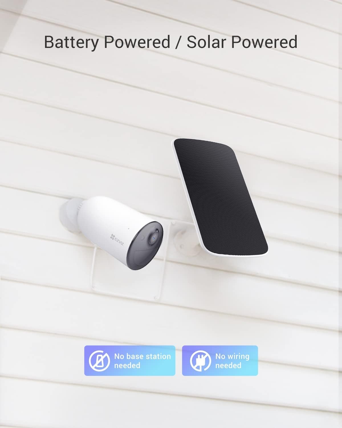 EZVIZ Wireless Security Camera with Solar Panel, 1080P Outdoor Spotlight Battery/Solar Powered WiFi Camera, Color Night Vision, 2-way Talk, Human Detection, IP66, 256G SD/Cloud Storage, Alexa, CB3 Kit