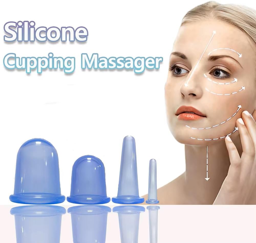 ETERNALLOOG Cupping Therapy Cups - Silicone Cups Set Firm for Muscle Soreness Pain Relief Body Neck Knee, Body Sculpting Cup, Deep Muscle Massager, Anti Cellulite Joint Pain Recovery (4 Sizes)