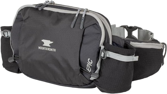 Mountainsmith Epic Lumbar Small Waist and Fanny Pack, Running, Hiking, Cycling, Travel, and Outdoor Sport Activities with Dual Water Bottle Pockets, Heritage Black, One Size
