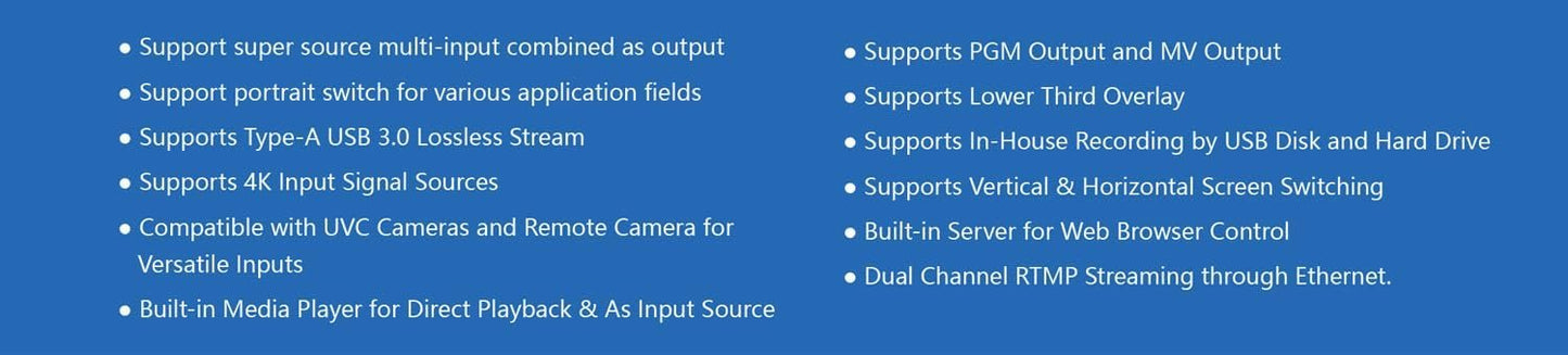 SPROLINK NeoLIVE R5PRO-S 1080P 60HZ 5.5-inch Screen Professional-Grade Live Video switcher, Portable All-in-one 4 HDMI 4K inputs Horizontal and Vertical Screen NDI Support (Optional)