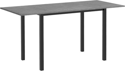 HOMCOM Expandable Dining Table with Detachable Side, Folding Kitchen Table for 6 People, Extending Table with Steel Frame for Small Spaces, Dark Grey