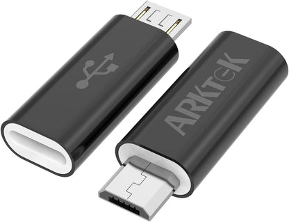 ARKTEK USB C to Micro Adapter, Micro USB (Male) to USB C (Female) Data Transfer and Charge Adapter for Samsung Galaxy S7 / S7 Edge and Others, Pack of 2