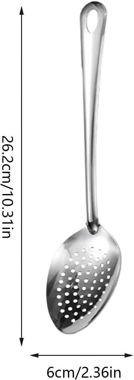 Slotted Spoon Stainless Steel - 15IN Nonstick Cooking Skimmer Utensil | Heat-Resistant Scoop Strainer for Buffet, Outdoor Kitchen, Baking Prep, Home Mixing and Food Serving Tools