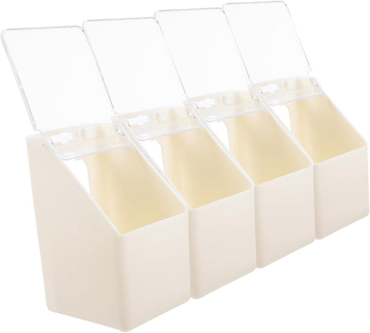TOBBOMEY 4Pcs Durable Pigeon Feeders Multi Functional Hanging Box with Large Capacity for Feeding and Watering Easy Installation for Pigeon Loft Use