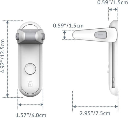 EUDEMON Childproof Door Lever Lock, Baby Safety Door Handle Lock, Easy to Install and no Tools Need or Drill(White, 2 Pack)