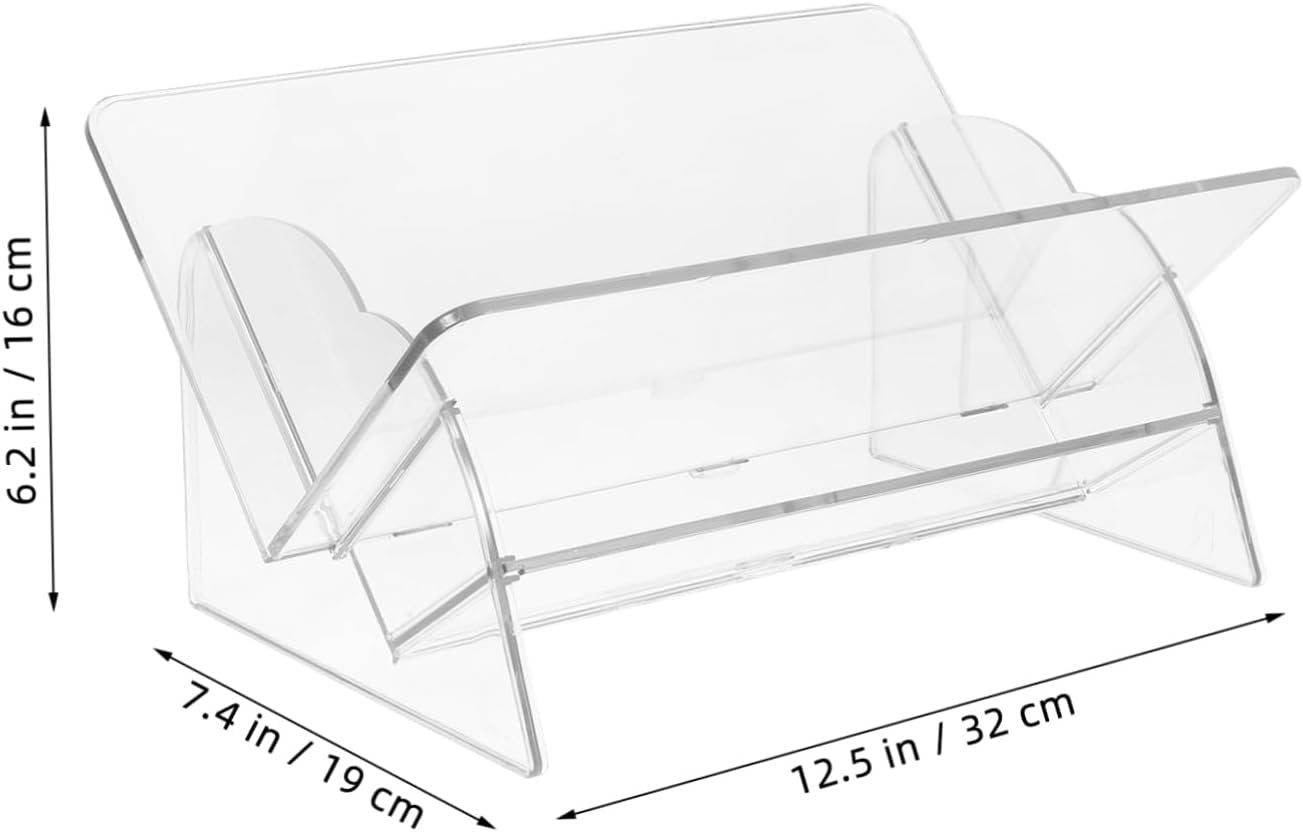 ARTIBETTER Compact Desktop Organizer Shelf Modern Transparent Bookshelf for Desk Storage Multi Functional Book Display Rack Easy Assembly Book Holder for Workspace Organization