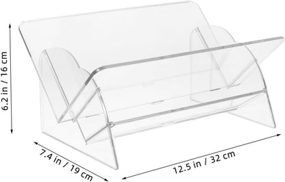 ARTIBETTER Compact Desktop Organizer Shelf Modern Transparent Bookshelf for Desk Storage Multi Functional Book Display Rack Easy Assembly Book Holder for Workspace Organization