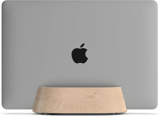 HumanCentric Vertical Laptop Stand in Maple Wood, Upright Adjustable Holder and Dock, Laptop Vertical Stand Fits MacBook Pro and Other Laptops .5" to 1.5, Clamshell Compatible