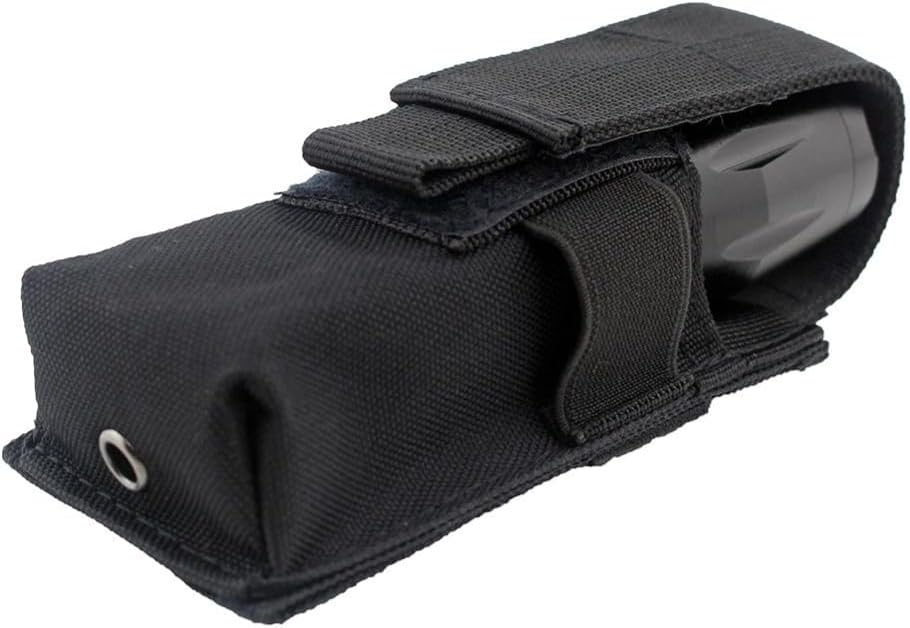 Poemtian Flashlight Pouch Nylon Flashlight Torch Pouch Tactical Flashlight Holster Belt Holster Holder Torch Carry Case for Climbing Trekking Outdoor Activity