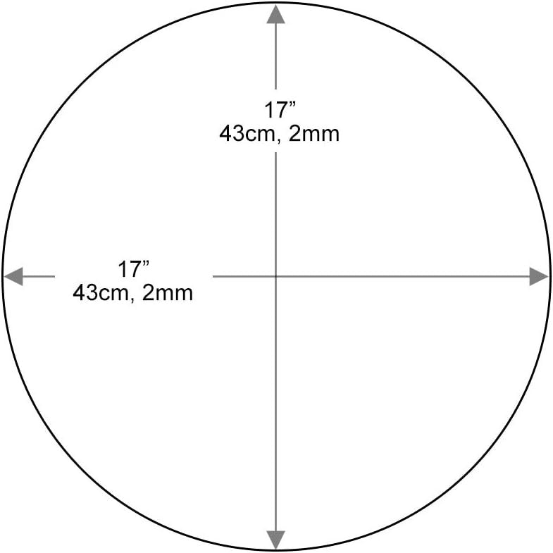 TroySys Round Glass Table Top Clear Tempered 3/8" Thick Glass with Flat Polished Edge for Dining Table, Coffee Table, Home & Office Use, 17" L