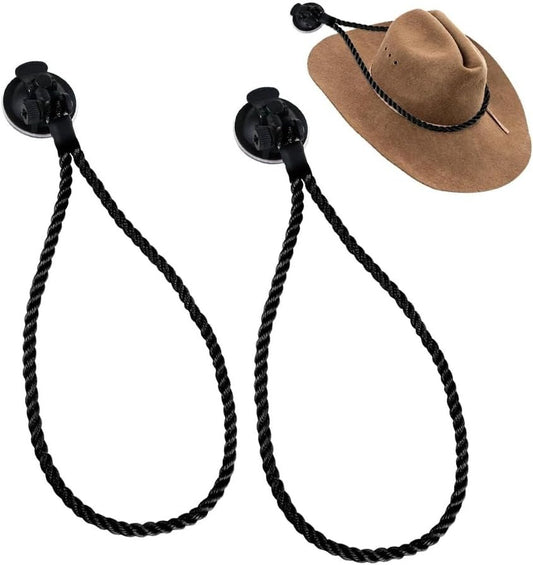 Universal Car Hat Mount with Suction Cup - 2Pcs Secure Cowboy Hat Holder for Dash, Trucks, SUVs, Cars | Auto Interior Accessories to Keep Hats Safe & Organized