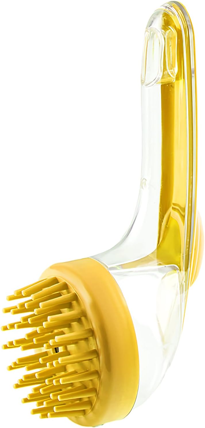 Dog Bath Brush, Pet Massage Brush with Shampoo Dispenser, Reusable Silicone Bristles, Gentle Cat Comb Cleaner, 7.48x2.76x3.74 Inches, Ideal for Small Animals, Kitten, Puppy