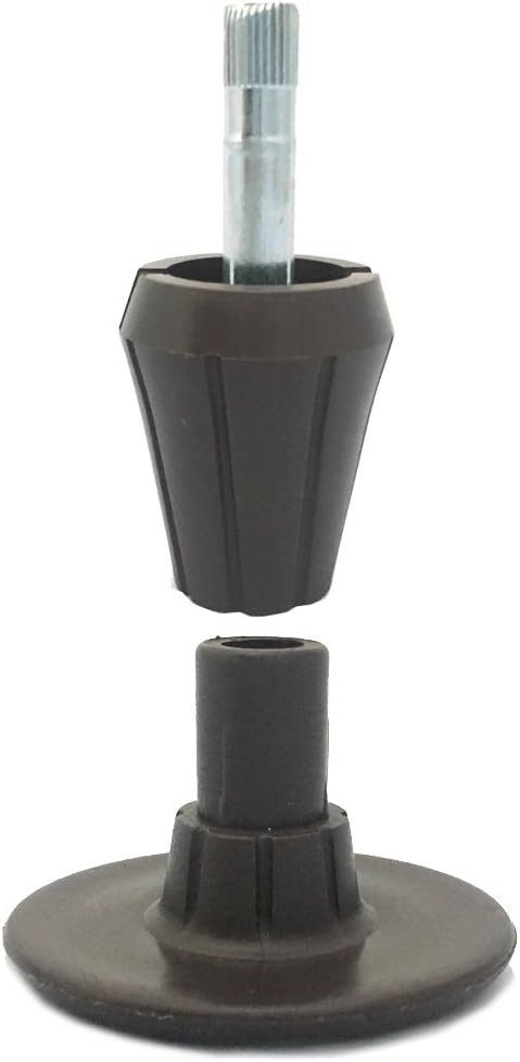 Steel Stem Plastic Bed Frame Glide | Sturdy Bed Frame Legs | Set of 6 | Protect Your Floor by Changing Your Bed Wheels with These Bed Frame Feet | Dark Brown | Set of 6