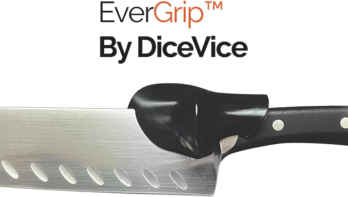 DICEVICE everGRIP Knife Handle Grip for Chef's or Kitchen Knives - Universal Non-Slip Ergonomic Design - Dishwasher Safe - Kitchen Essentials and Accessories 2.6"" - 2PCK, DV1-1