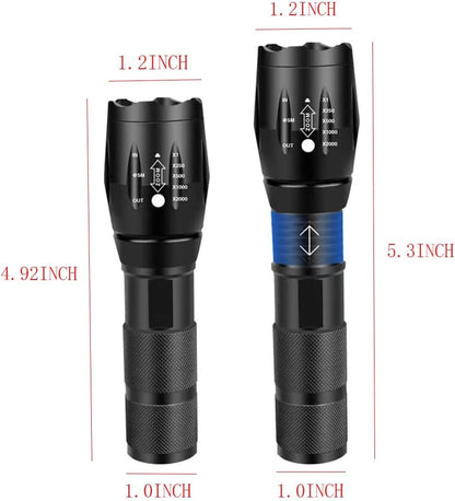YZYOE Tactical Flashlight Rechargeable - 4 in 1 White, Yellow, Amber, and Red Light - 1800K Warm Light for Eye Care, Photography Fill Light, Night Observation