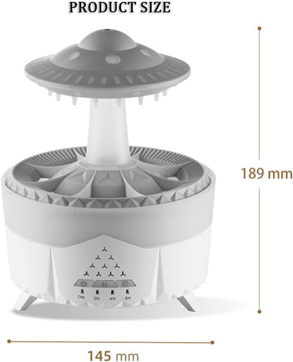 Cloud Rain Humidifier with Remote Control, 7 Colorful Light Raindrop Aroma Diffuser with Water Drop Sound and 3 Gear Timing, Air Humidifiers for Home, Office, Car, Bedroom