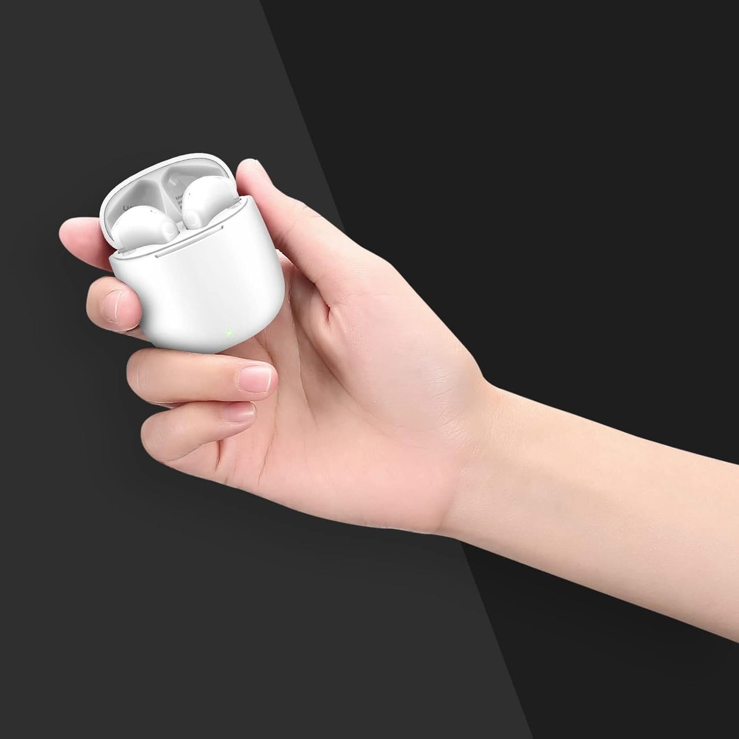 yobola Wireless Earbuds, Bluetooth Earphones, IPX5 Waterproof Wireless Earphones Touch Control, Bluetooth Earbuds 5.1 Built-in Microphone, 25 Hrs with USB-C Charging - White