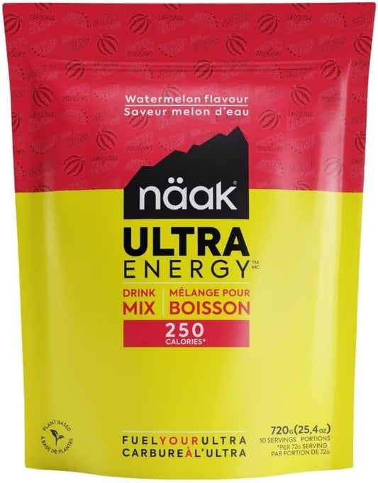 NÄAK Drink Mixes Ultra Energy™, 10 servings, 720g | Sport hydration Mix, electrolytes, BCAAs developed for athletes and performance | Vegan, Plant-Based Protein, Non GMO, gluten free (Watermelon)